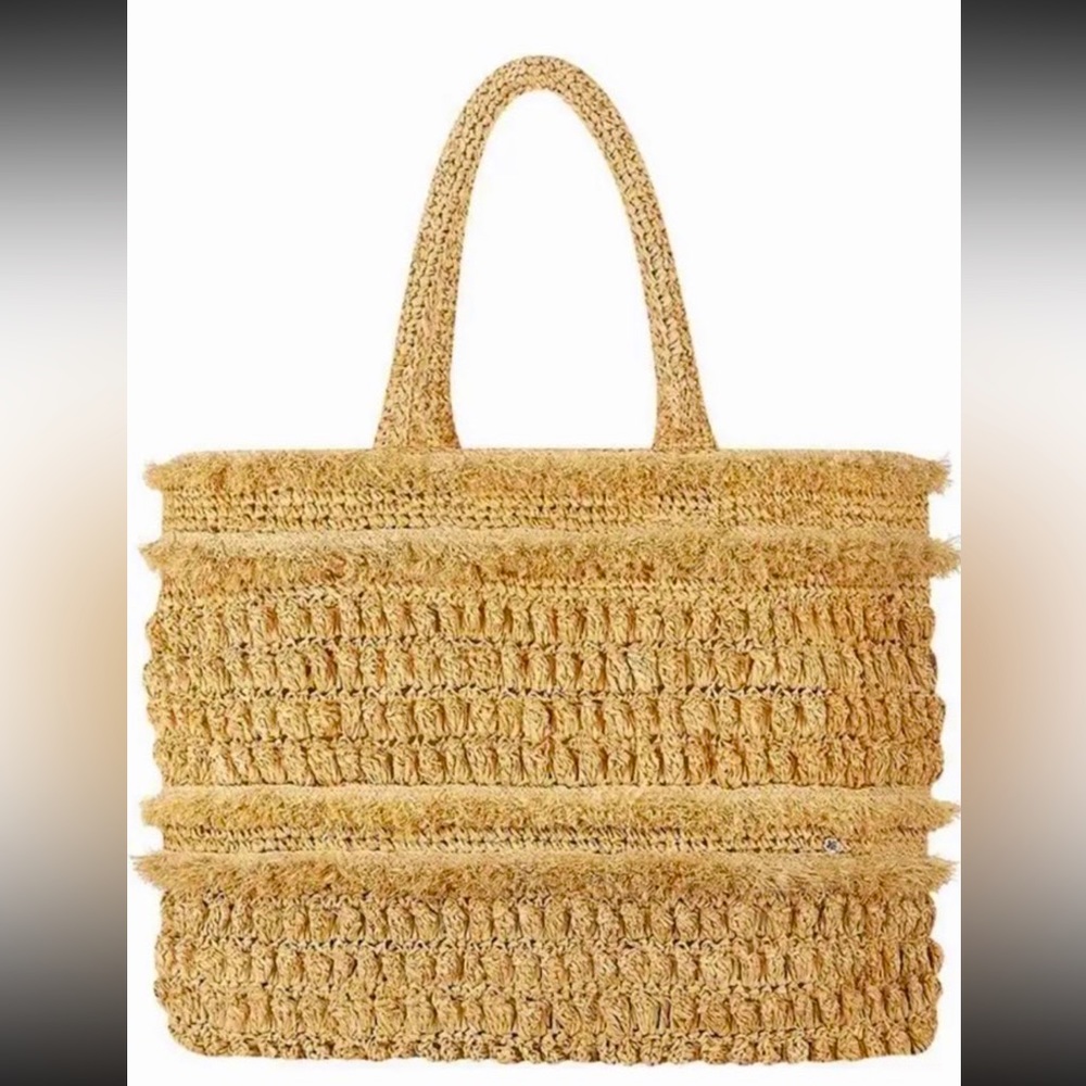 FloralBella Gold Coast beach tote in raffia crochet  Natural color